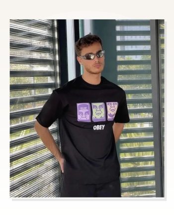 Baskılı Unisex Günlük Stil Siyah Bisiklet Yaka Oversize Tişört