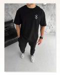 Baskılı Unisex Günlük Stil Siyah Streetwear Koleksiyonu Oversize Tişört Marketplace