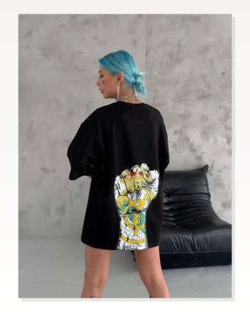 Baskılı Unisex Günlük Stil Siyah İkonik Sembol Bisiklet Yaka Tişört