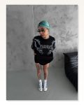 Baskılı Unisex Günlük Stil Siyah Grunge Stil Yazı Rahat Kalıp Tişört Marketplace