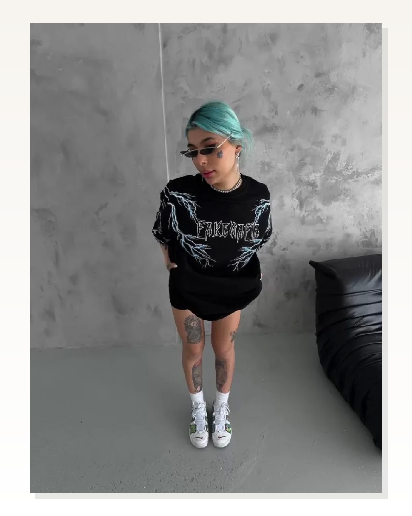 Baskılı Unisex Günlük Stil Siyah Grunge Stil Yazı Rahat Kalıp Tişört Marketplace blank