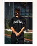 Baskılı Unisex Günlük Stil Siyah Şehir Temalı (Urban) Oversize Tişört Marketplace