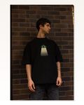 Baskılı Unisex Günlük Stil Siyah Fokus Noktası Bisiklet Yaka Tişört