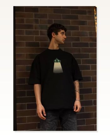 Baskılı Unisex Günlük Stil Siyah Fokus Noktası Bisiklet Yaka Tişört