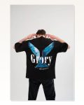 Grafik Baskılı Unisex Günlük Stil Siyah Loft Stil Oversize Tişört Marketplace