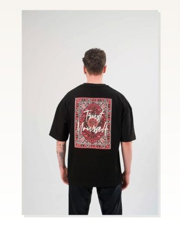 Baskılı Unisex Günlük Stil Siyah Gece Esintisi Rahat Form Tişört
