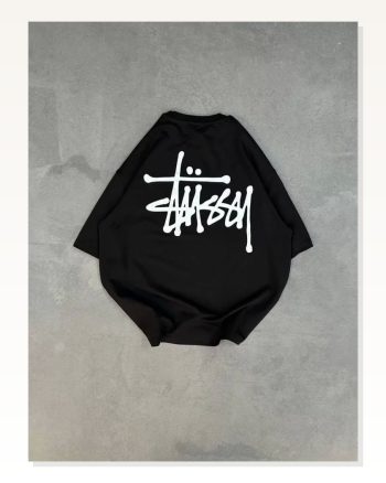 Baskılı Unisex Günlük Stil Siyah Gece Modu Temalı Oversize Tişört