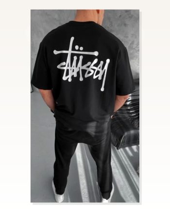 Baskılı Unisex Günlük Stil Siyah Skull Rose Oversize Tişört