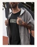 Baskılı Unisex Günlük Stil Siyah Eskitme Efektli Oversize Tişört