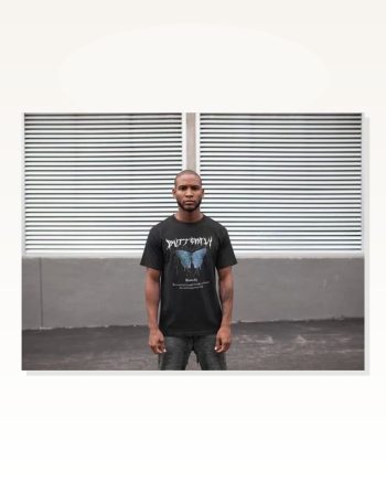Baskılı Unisex Günlük Stil Siyah Tipografi Streetwear Tişört