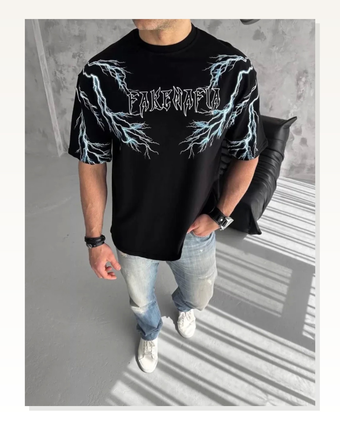 Unisex Günlük Stil Siyah Loft Stil Grafik Tasarım Oversize Tişört Marketplace blank