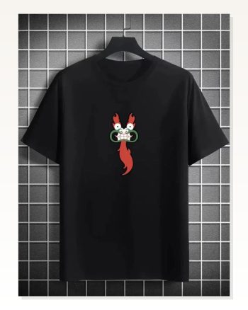 Baskılı Unisex Günlük Stil Siyah İkonik Sembol Oversize Tişört