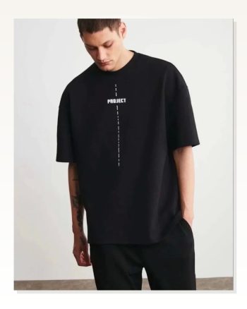 Baskılı Unisex Günlük Stil Siyah Karbon Siyahı Özel Seri Tişört