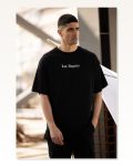 Baskılı Unisex Günlük Stil Siyah Carbon Black Özel Seri Oversize Tişört