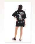 Grafik Baskılı Unisex Günlük Stil Siyah Shadow Effect Oversize Tişört