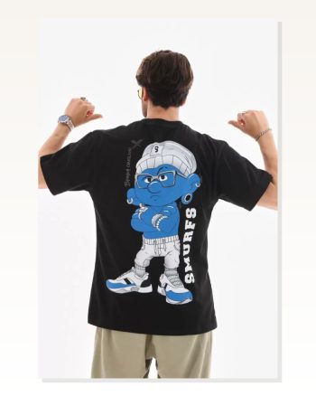 Baskılı Unisex Günlük Stil Siyah Karbon Siyahı Özel Seri Oversize Tişört