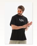 Grafik Baskılı Unisex Günlük Stil Siyah Shadow Effect Oversize Tişört Marketplace