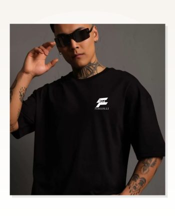 Baskılı Unisex Günlük Stil Siyah Grunge Estetik Tasarım Oversize Tişört