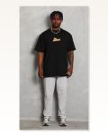Baskılı Unisex Günlük Stil Siyah Urban Streetwear Yazı Oversize Tişört