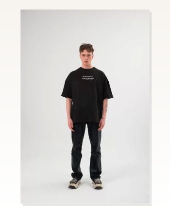 Baskılı Unisex Günlük Stil Siyah Shadow Serisi Minimal Tişört