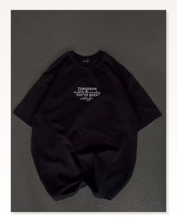 Sanatsal Baskılı Unisex Siyah Karanlık Tema Tişört