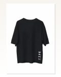 Grafik Baskılı Unisex Günlük Stil Siyah Karbon Dokulu Tişört