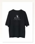 Baskılı Unisex Günlük Stil Siyah Street Edition Karakter Oversize Tişört