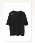 Grafik Baskılı Unisex Günlük Stil Siyah Loft Oversize Tişört