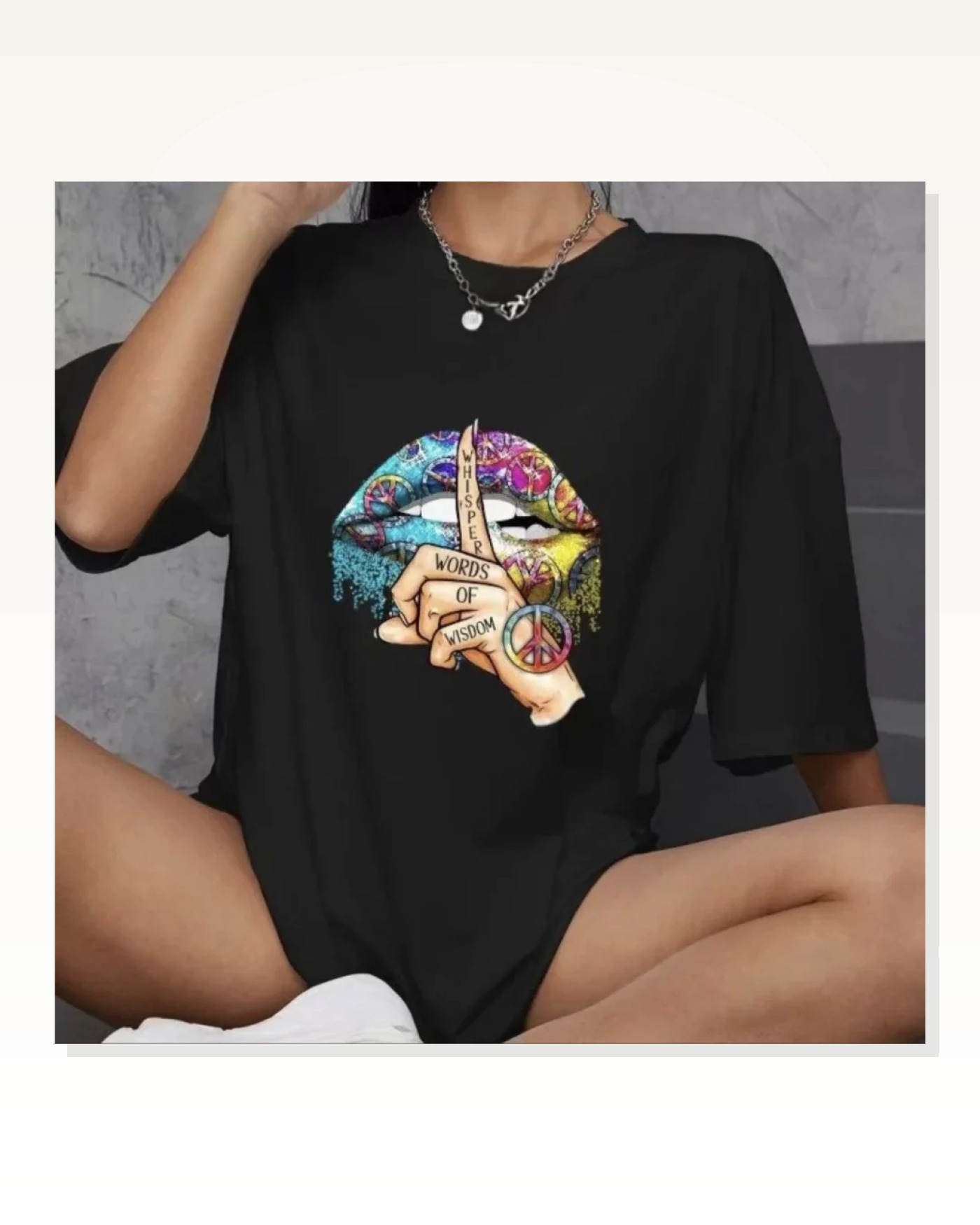 Baskılı Unisex Günlük Stil Siyah Eskitme Efektli Oversize Tişört Marketplace blank