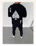 Baskılı Unisex Günlük Stil Siyah Urban Street Yazı Oversize Tişört Marketplace