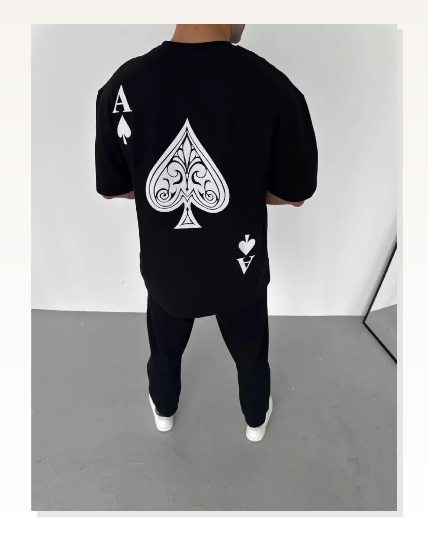 Baskılı Unisex Günlük Stil Siyah Urban Street Yazı Oversize Tişört Marketplace blank