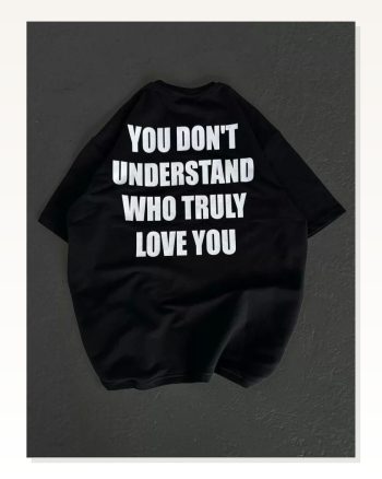 Unisex Günlük Stil Siyah Gece Modu Grafik Tasarım Oversize Tişört