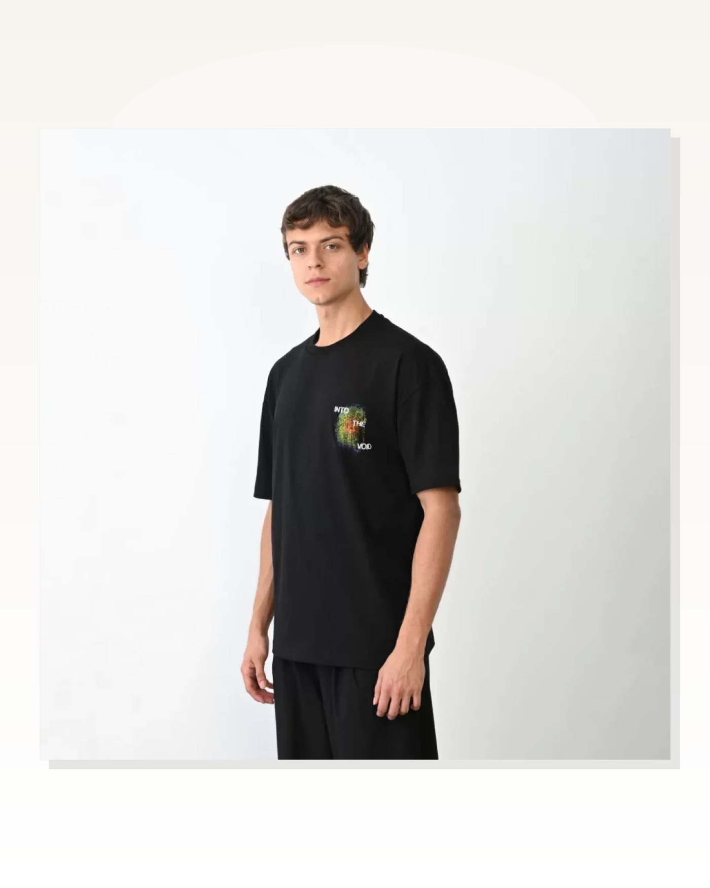 Baskılı Unisex Günlük Stil Siyah Midnight Koleksiyonu Oversize Tişört Marketplace blank