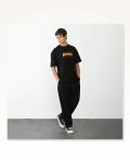 Baskılı Unisex Siyah Retro Futurist Desen Oversize Tişört