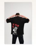 Baskılı Unisex Günlük Stil Siyah Urban Life Yazı Pamuklu Tişört
