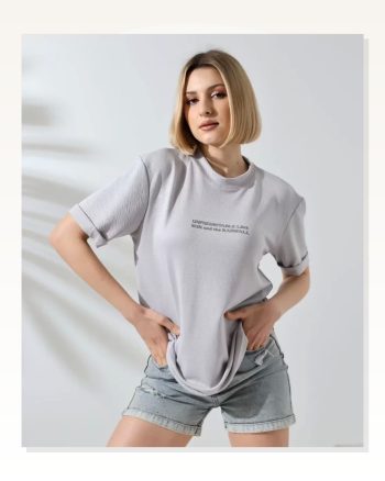 Erkek Göğüs Baskılı Günlük Stil Siyah %100 Pamuklu Oversize Tişört