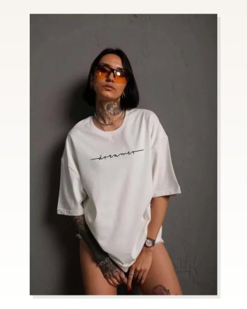 Baskı Detaylı Unisex Günlük Stil Beyaz Pop Art Tişört