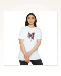 Baskılı Unisex Günlük Stil Beyaz Geometrik Form Tasarım Tişört