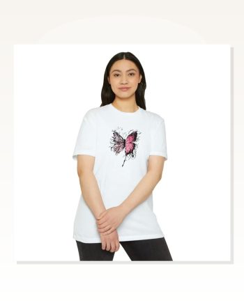 Baskılı Unisex Günlük Stil Beyaz Geometrik Form Tasarım Tişört