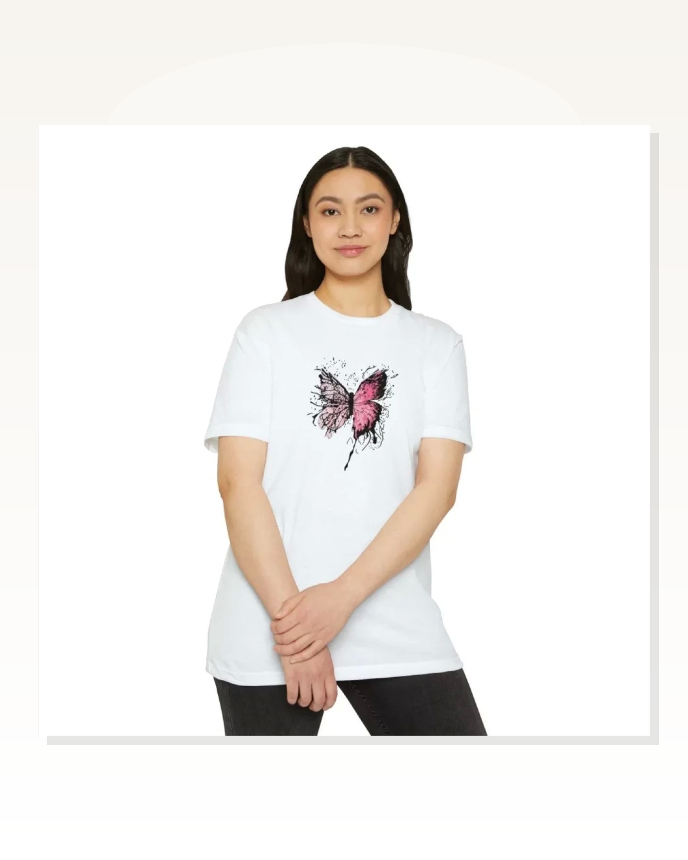 Baskılı Unisex Günlük Stil Beyaz Geometrik Form Tasarım Tişört Marketplace blank