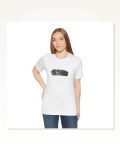 Baskı Detaylı Unisex Günlük Stil Beyaz Galaksi Tişört