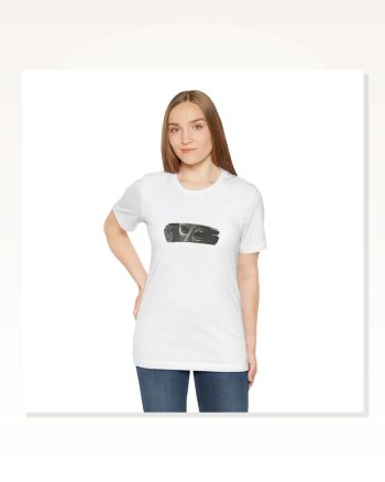 Baskı Detaylı Unisex Günlük Stil Beyaz Galaksi Tişört