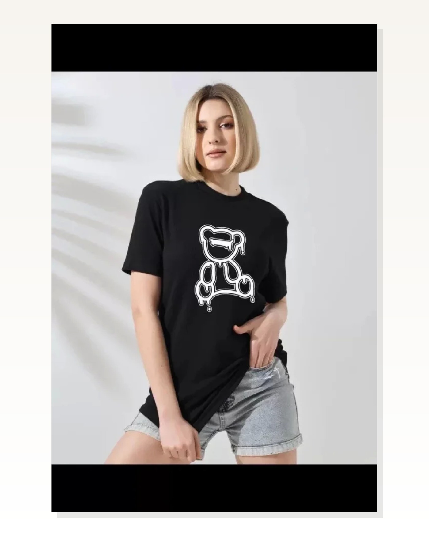 Baskılı Unisex Günlük Stil Siyah Dark Mode Serisi Tişört Marketplace