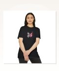 Baskılı Unisex Günlük Stil Siyah Grunge Rahat Kalıp Tişört