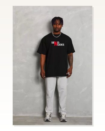 Baskılı Unisex Günlük Stil Siyah Duble Kol Karakter Tişört