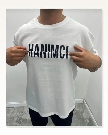 Grafik Baskılı Unisex Günlük Stil Beyaz Duble Kol Detaylı Tişört