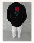 Arka Baskılı Unisex Günlük Stil Siyah Bisiklet Yaka Ön ve Sweatshirt