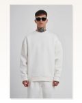 Unisex Biskilet Yaka Üç İplik SweatShirt – Beyaz Marketplace