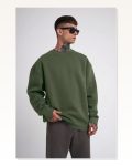 Unisex Biskilet Yaka Üç İplik SweatShirt – Haki Marketplace