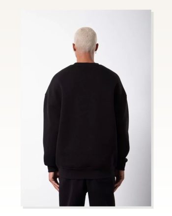 Kadın Baskılı Günlük Stil Haki Yeşil Üç İplik Tipografi Tasarım Sweatshirt